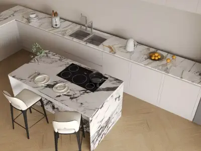 Island dining room 3D model