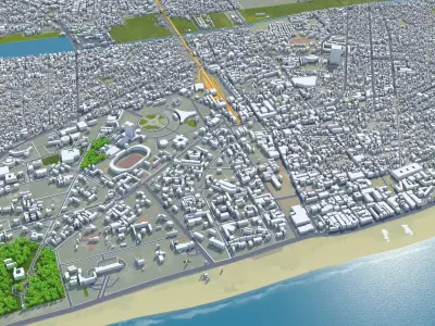 Lome Togo 25km AI Low-poly 3D model