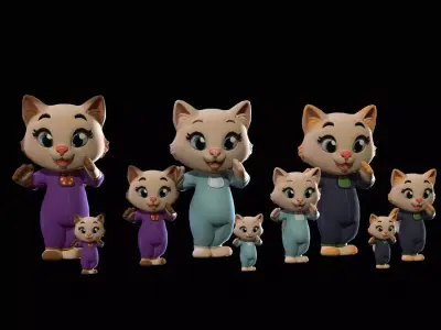 Cat3Pack3 Low-poly 3D model