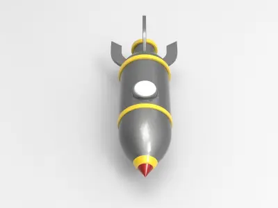 Rocket Low-poly 3D model