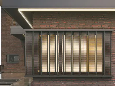 Exterior Brick Villa 3D model