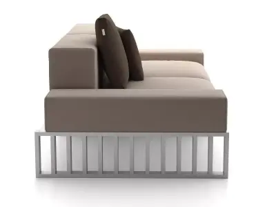 Docks sofa with metal legs 3D model