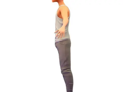 Cartoon Low Poly Style Avatar 008 Low-poly 3D model