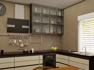 Modern Kitchen Interior Scene 3D model