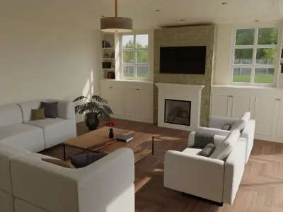 living room scene model 1 3D model