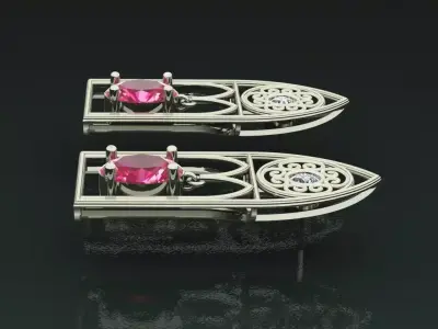 Romeo and Juliets Soliloquy Earrings jewelry 3D model - for Her 3D print model