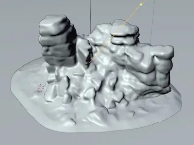 A Rock Formation - Dartmoor Stone Photo-Scan Model Low-poly 3D model