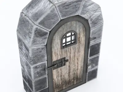 old castle gate model Low-poly 3D model