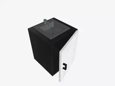 Sink with cabinet Low-poly 3D model