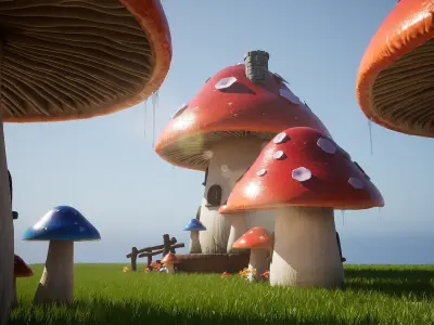 Mushroom House Low-poly 3D model