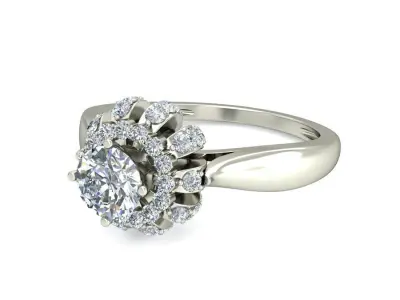 Engegment ring on white gold -VJR01 3D print model