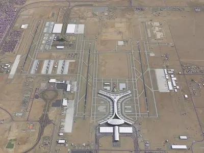 Jeddah - King Abdulaziz International Airport - JED Low-poly 3D model