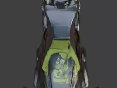 Cyberpunk Military Motorcycle 3D Model Low-poly 3D model