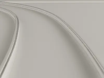 Tram Rails Element - Right Turn 3D model