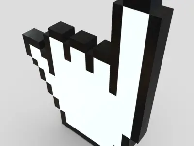 Cursor Hand 8 Low-poly 3D model