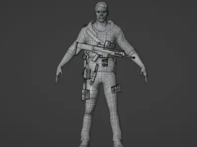 Stylized  Soldier Character Low-poly 3D model