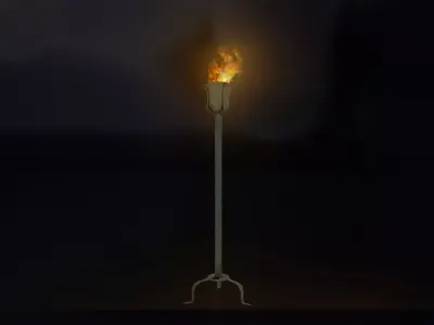 Medieval Torch V03 Low-poly 3D model