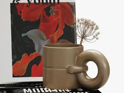 Decorative Set Body shaped art vase Low-poly 3D model