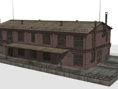 Old factory Low-poly 3D model