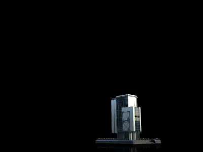 Futuristic Future Modern City Building Skyscraper 08 3D model