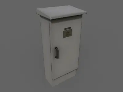 PBR Electric Box LightGrey V5 Low-poly 3D model
