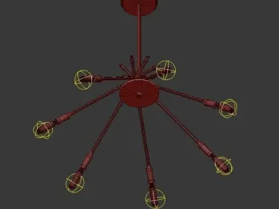 DONCASTER pendant light with six arms 3D model