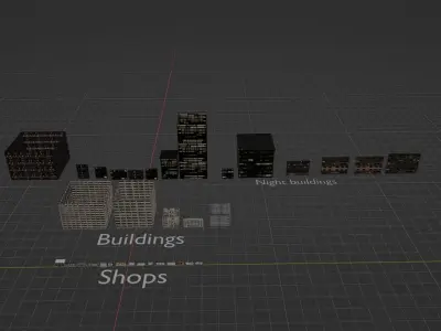 Realistic Building Asset Pack Low-poly 3D model