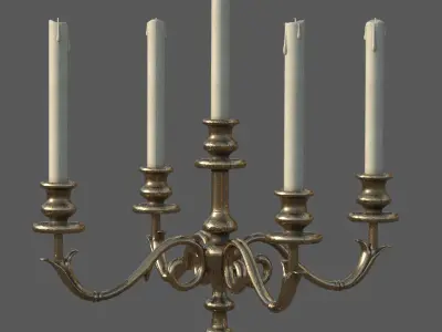 Table Candle Holder - Game Ready Low-poly 3D model