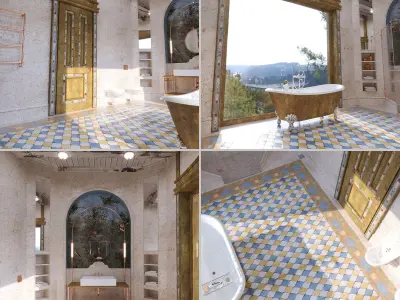 Bathroom in a Provance style 3D model