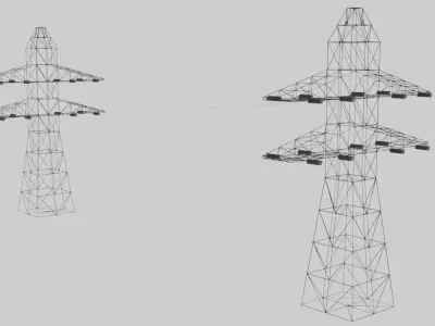Metallic Electricity Utility Pylon Low-poly 3D model