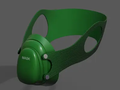 Gas mask respirator scifi futuristic 3d model  Low-poly 3D model