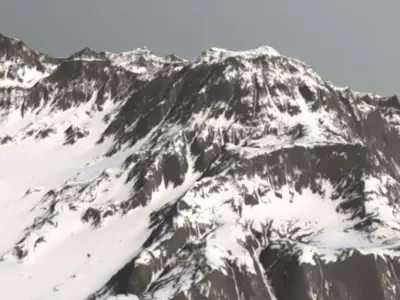 Snowy Mountain Terrain 3D model