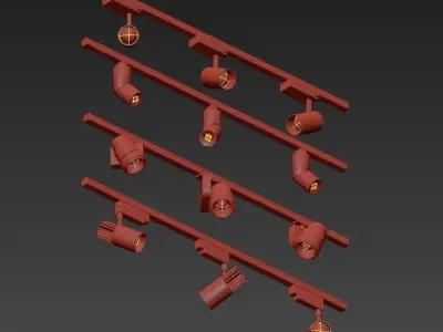 Brilliant four different track lights 3D model