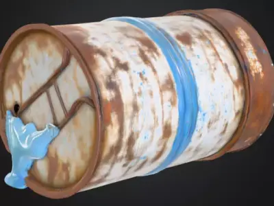 Oil Drum Low-poly 3D model