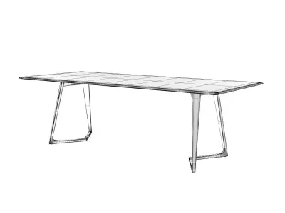 Twist Rectangular Dining Table 240 3D model