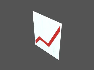 Chart Increasing Emoji v1 001 Low-poly 3D model