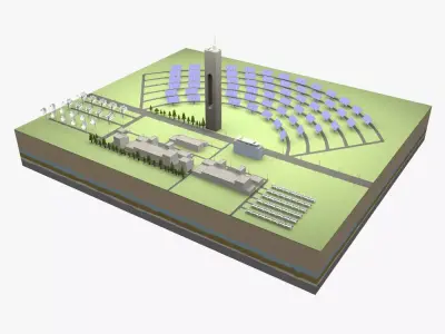 Solar power station 3D model