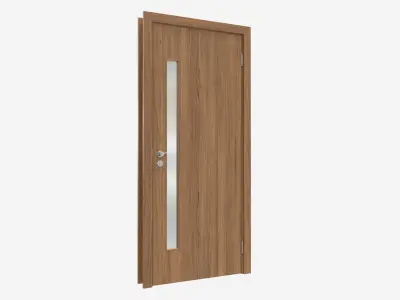 Modern Wooden Interior Door with Furniture 002 3D model