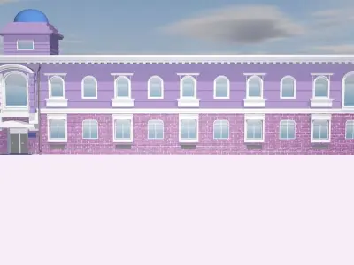 Observatory and Theatre models Low-poly 3D model