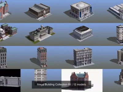 Mega Building Collection 01 3D Model Pack