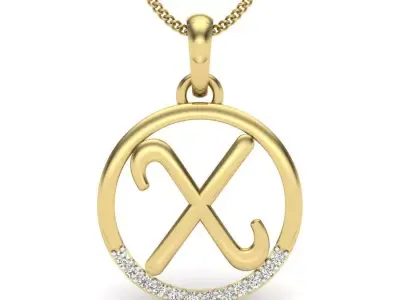 Initial Letter Pendant X 3D print model