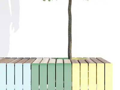 Stripes bench 3D model