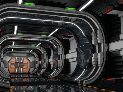 Sci Fi Corridor 3D model 102