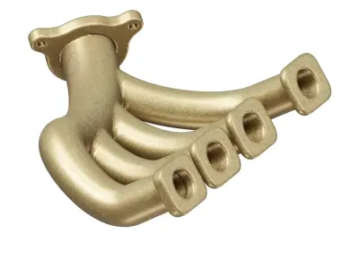Brass Vehicle Exhaust Manifold 3D model