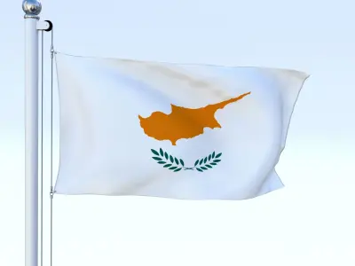 Animated Cyprus Flag Low-poly 3D model