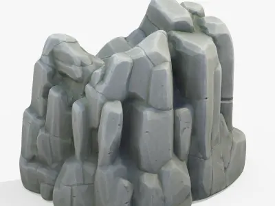Stylized Rock Stone Cliff Low-poly 3D model