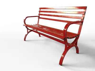 Old Bench Street Low-poly 3D model