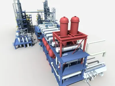 Refinery oil 3D model