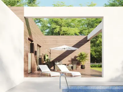 Modern house 04 Low-poly 3D model