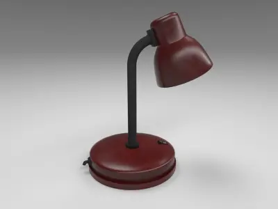 Modern table lamp red Low-poly 3D model